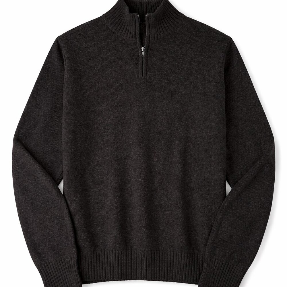 Croft & Barrow Extra Soft 1/4 Zip Sweater Charcoal Gray Size S NWT